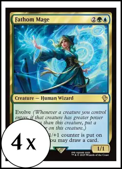 MTG - 4 x Fathom Mage - Playset 4x x4 - Final Fantasy Commander - Image 1
