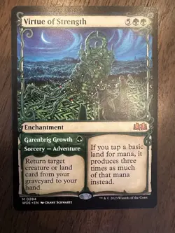 Virtue of Strength : MTG *Showcase* Wilds of Eldraine WOE #0284 / NM - Image 1