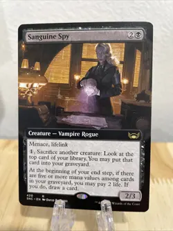 MTG Sanguine Spy Extended Art Regular #420 Streets of New Capenna Rare NM/M - Image 1