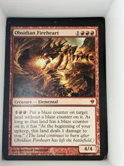 Obsidian Fireheart [Archenemy: Nicol Bolas] Magic MTG. M4 - Image 1