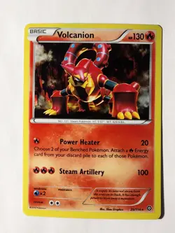 cracked ice holo Volcanion 25/114 Pokemon card XY Steam Siege rare LP - Image 1