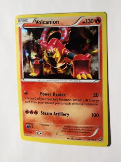 cracked ice holo Volcanion 25/114 Pokemon card XY Steam Siege rare LP - Image 2