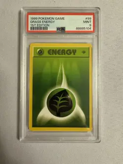 1999 Pokemon 1st Edition Shadowless Grass Energy Base Set 99/102 - PSA 9 Mint!! - Image 1