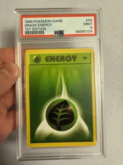 1999 Pokemon 1st Edition Shadowless Grass Energy Base Set 99/102 - PSA 9 Mint!! - Image 2