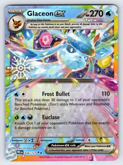 Glaceon EX 026/131 2025 Holiday Calendar Snowflake Pokemon Card Holo Promo Nm - Image 1