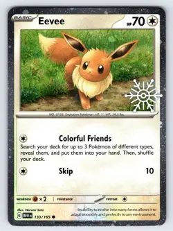 Eevee 133/165 2025 Holiday Calendar Snowflake Pokemon Card Cosmos Holo Promo Nm - Image 1
