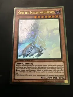 Yugioh Gorz the Emissary of Darkness GLD5-EN024 Gold Ghost Rare LP - Image 2