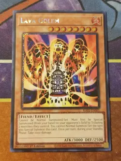YuGiOh! TCG Lava Golem RA01-EN001 Platinum Secret Rare NM - Image 1