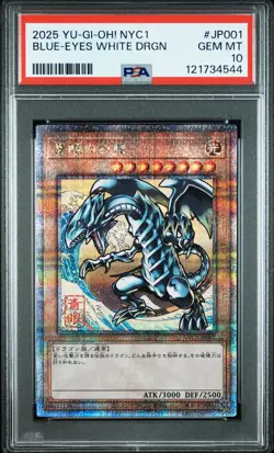 2025 YU-GI-OH! NYC 1 #JP001 BLUE-EYES WHITE DRAGON PSA 10 - Image 1