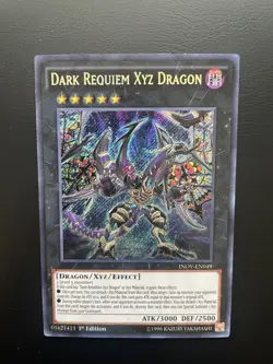 Yugioh Dark Requiem Xyz Dragon INOV-EN049 1st Edition Secret Rare MP - Image 1