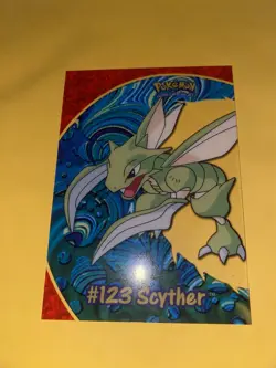 Pokemon Card English 2000 Topps TV Animation Clear Scyther #123 PC9 Vintage - Image 1
