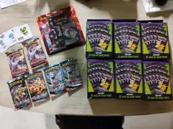 Pokemon Card Lot (6 Trick Or Trade Hangers, 1 Lightning TCG Set, 6 Booster Packs - Image 1