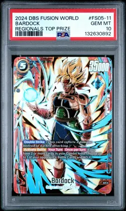 2024 DRAGON BALL SUPER CARD GAME FUSION WORLD REGIONALS TOP PRIZE BARDOCK PSA 10 - Image 1