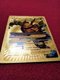 Pokemon Mega Mecha Pikachu EX Gold Foil Fan Art Card- NM - Image 2