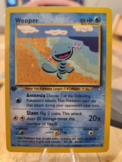 1ST EDITION Wooper 82/111 - 2000 Neo Genesis Pokemon Card - LP! - Image 1