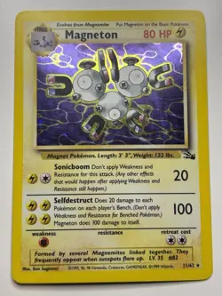 Magneton 11/62 Fossil Holo MP Pokemon Card - Image 1
