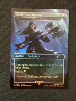MTG SLD GAIA’S DARK HAMMER Foil Borderless LP (BIN1519) Graded Power - Image 1