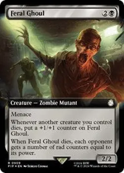 MTG Feral Ghoul (Extended Art) (Surge Foil) (NM Foil) [Fallout] - Image 1