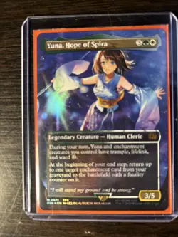 Yuna, Hope of Spira (Borderless #571) (Chocobo Track Foil) - FINAL FANTASY MTG - Image 3
