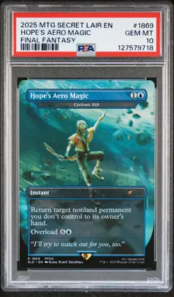 2025 MTG SECRET LAIR DROP FINAL FANTASY: GRIMOIRE #1869 HOPE'S AERO MAGIC PSA 10 - Image 1