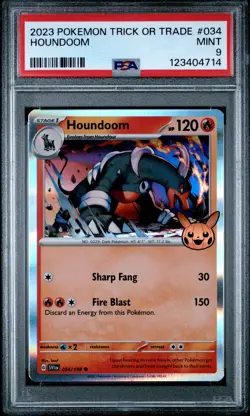 2023 POKEMON TRICK OR TRADE #034 HOUNDOOM PSA 9 - Image 1