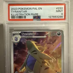Pokemon TCG Paldea Evolved Tyranitar Card 222/193 Illustration Rare, PSA 9 - Image 2