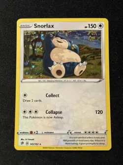Pokemon TCG Snorlax Rebel Clash 141/192 Promo Cosmos Holo Rare - Image 1