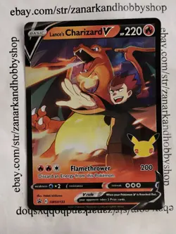 Pokemon Lance's Charizard V SWSH133 Black Star Promo STANDARD SIZE PROMO NM - Image 1