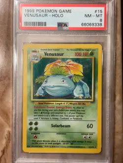 1999 Base Set Pokemon Venusaur PSA 8 - Image 1