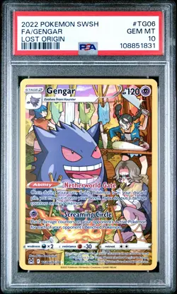 2022 POKEMON SWORD & SHIELD LOST ORIGIN #TG06 FULL ART/GENGAR PSA 10 - Image 1