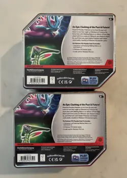 Pokemon TCG 2 Factory Sealed Paradox Clash Tins Walking Wake & Iron Leaves - Image 2