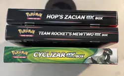 Pokemon TCG 3 Factory Sealed EX Box Hops Zacian & Cyclizar & Team Rockets Mewtwo - Image 5