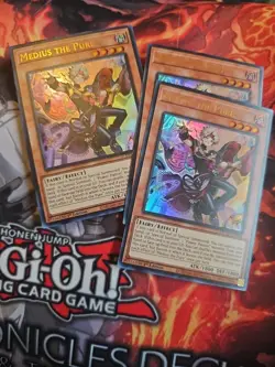 (3) Medius the Pure 1st Edition Ultra Rare Yu-Gi-Oh! Play Set DUAD-EN008 - Image 1