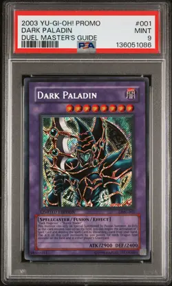 2003 YU-GI-OH! PROMO DUEL MASTER'S GUIDE #001 DARK PALADIN PSA 9 - Image 1