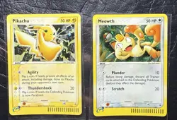 2003 RAW 2 Card lot PIKACHU 12 MEOWTH 13 HOLO Rare POKEMON Promos - Image 1