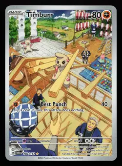 Timburr 183/167 Illustration Rare Twilight Masquerade Pokemon Card - Image 1