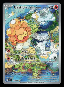 Castform Sunny Form 195/191 Illustration Rare Surging Sparks Pokemon Card - Image 1