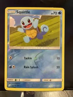 Squirtle #23/181 Reverse Holo Common NM Sun & Moon Team-Up Pokemon Card TCG - Image 1