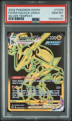 Rayquaza VMAX PSA 10 English Pokemon Card Evolving Skies Gold UR 2021 TG29/TG30 - Image 1