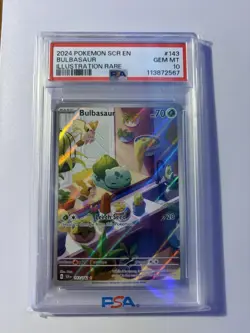 Pokemon TCG Bulbasaur Card Stellar Crown Illustration Rare PSA 10 - Image 1