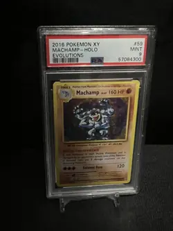 2016 Pokemon XY Evolutions # 59 Machamp Holo PSA 9 Card MINT - Image 1