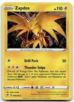Zapdos (Cosmos Holo) 048/185 Miscellaneous Cards & Products Promo Holo Pokemon - Image 1