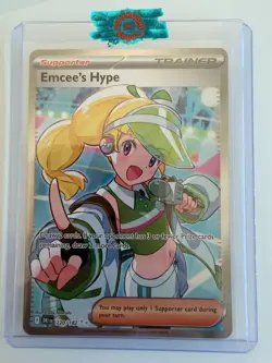 Emcee's Hype 220/182 Destined Rivals Holo Pokemon Card NM 🔥 SV10 - Image 1