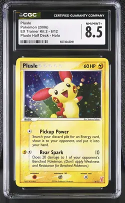 CGC 8.5 Plusle 2006 EX Trainer Kit 2 6/12 Holo SWIRL Pokemon Card - Image 1