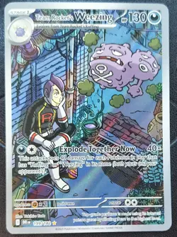 Pokemon TCG Destined Rivals Team Rockets Weezing Card 199/182 Illustration Rare - Image 1
