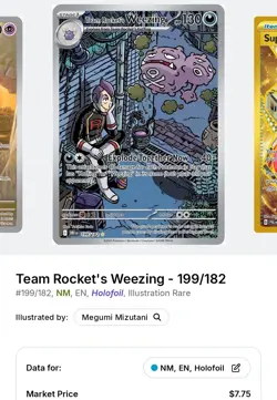 Pokemon TCG Destined Rivals Team Rockets Weezing Card 199/182 Illustration Rare - Image 4