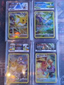 Pokemon TCG Brilliant Stars Eevee Jolteon Flareon Vaporeon Card Bundle Ace Grade - Image 1