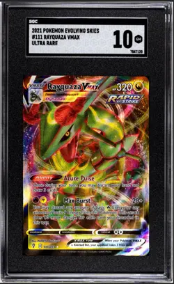 Pokemon TCG Rayquaza VMAX Holo Ultra Rare Card Evolving Skies 111/203 - Image 1