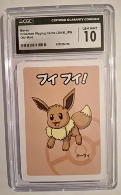 CGC 10 GEM MINT Pokemon Japanese Eevee Old Maid Playing Card 2019 - Image 1