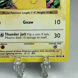 Pokemon Pikachu Card Yellow Cheeks Shadowless 58/102 Base Set - Image 4